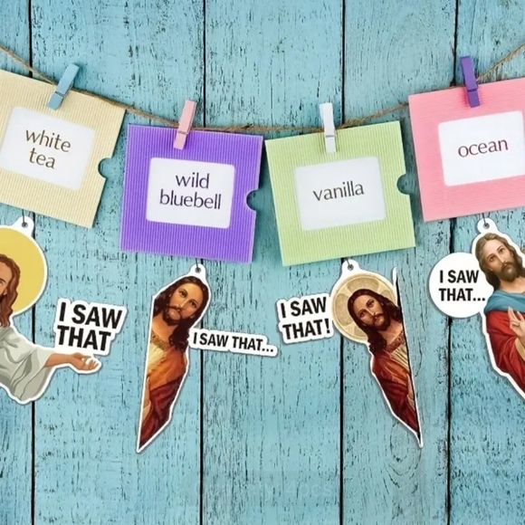 New 4 Pc I Saw That Jesus Air Fresheners - Picture 2 of 6
